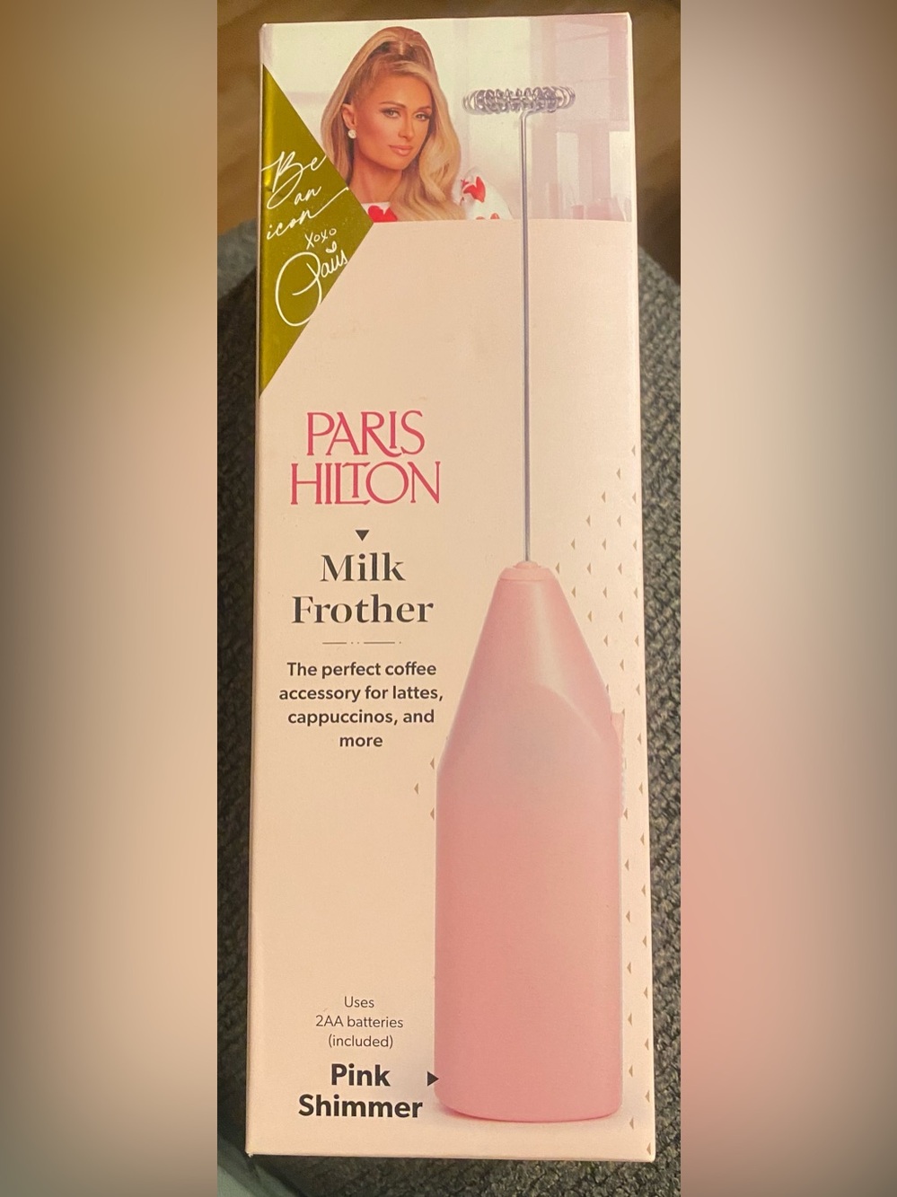 Paris Hilton Pink Milk Frother for Coffee in Pink Shimmer